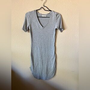 Grey neck t-shirt dress
